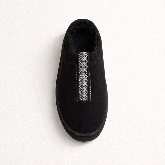 LINZO Women's Platform Clog Slipper Mule Black Sherpa Lined Size 7.5 - Picture 2 of 3